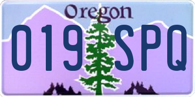 OR license plate 019SPQ