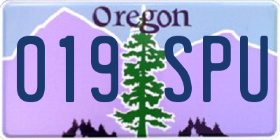 OR license plate 019SPU