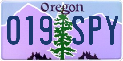 OR license plate 019SPY