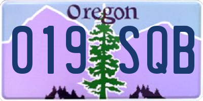 OR license plate 019SQB