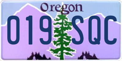 OR license plate 019SQC