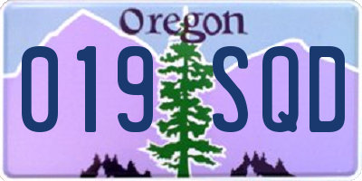 OR license plate 019SQD