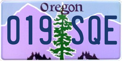 OR license plate 019SQE