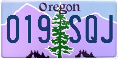 OR license plate 019SQJ