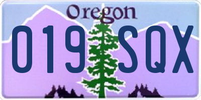 OR license plate 019SQX
