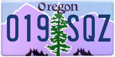 OR license plate 019SQZ
