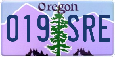 OR license plate 019SRE