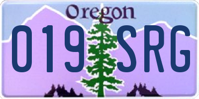 OR license plate 019SRG