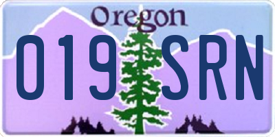OR license plate 019SRN