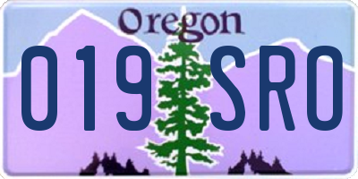 OR license plate 019SRO