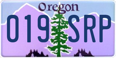 OR license plate 019SRP