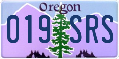 OR license plate 019SRS