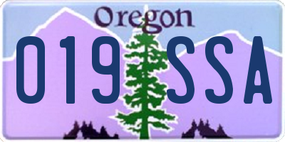 OR license plate 019SSA