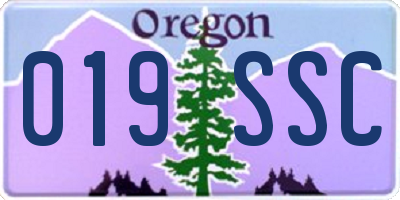 OR license plate 019SSC