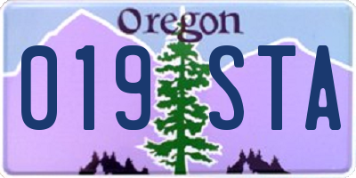 OR license plate 019STA