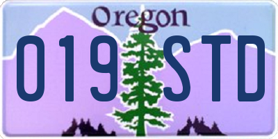 OR license plate 019STD