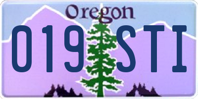 OR license plate 019STI