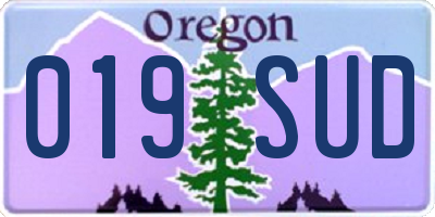 OR license plate 019SUD