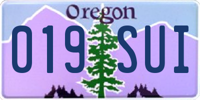 OR license plate 019SUI