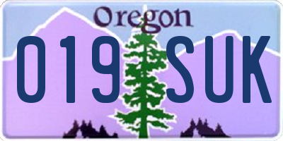 OR license plate 019SUK