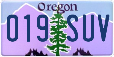 OR license plate 019SUV