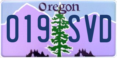 OR license plate 019SVD