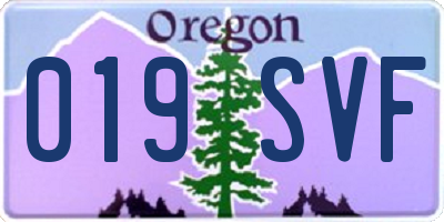 OR license plate 019SVF