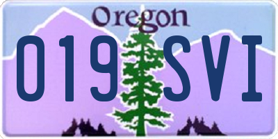 OR license plate 019SVI