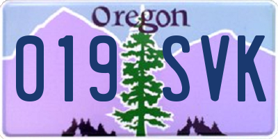 OR license plate 019SVK
