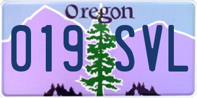 OR license plate 019SVL