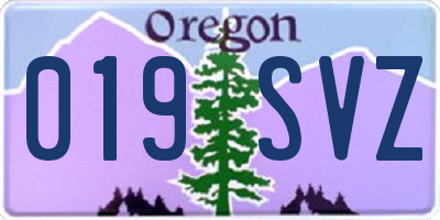 OR license plate 019SVZ