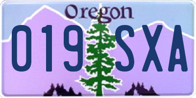 OR license plate 019SXA