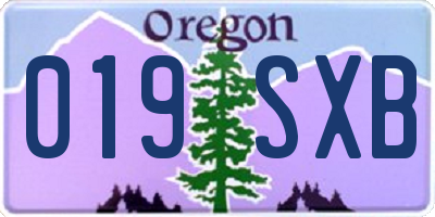 OR license plate 019SXB