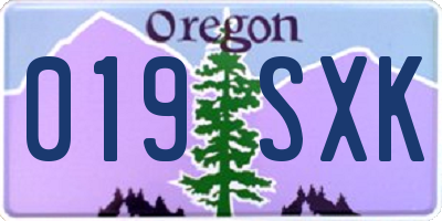 OR license plate 019SXK