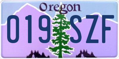 OR license plate 019SZF