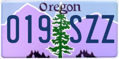 OR license plate 019SZZ