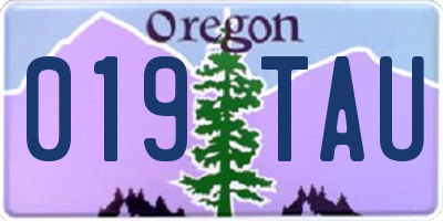OR license plate 019TAU
