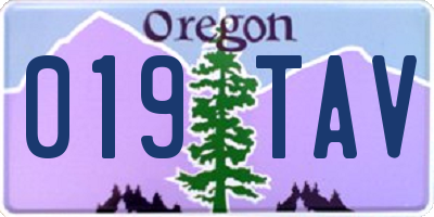 OR license plate 019TAV