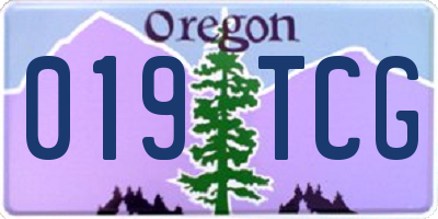 OR license plate 019TCG