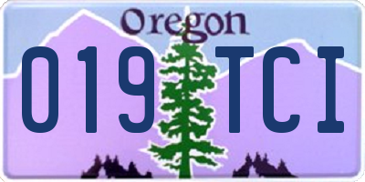 OR license plate 019TCI