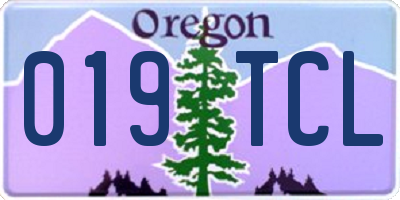OR license plate 019TCL