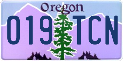 OR license plate 019TCN
