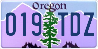 OR license plate 019TDZ