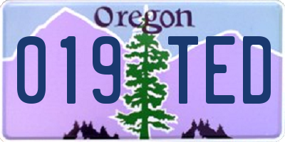 OR license plate 019TED