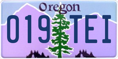 OR license plate 019TEI
