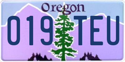 OR license plate 019TEU