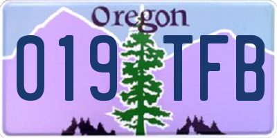 OR license plate 019TFB