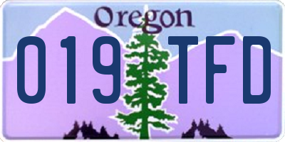 OR license plate 019TFD