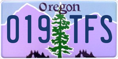 OR license plate 019TFS