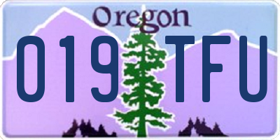 OR license plate 019TFU